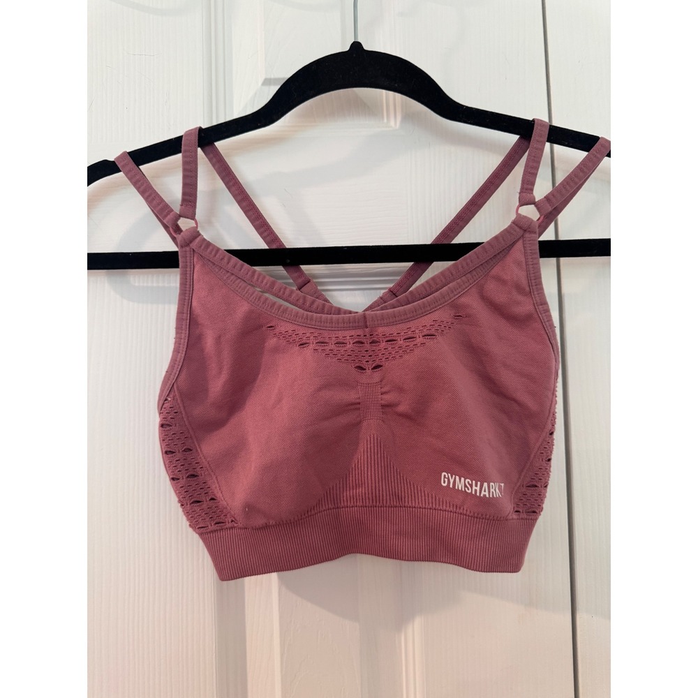 Gymshark Energy+ Seamless Sports Bra Dusty Rose Pink Strappy Back XS/S - Picture 1 of 6